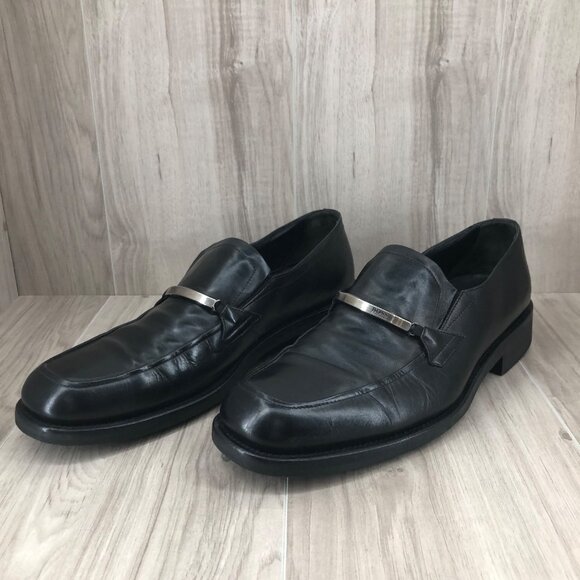 Hugo Boss Loafers Mens 11 Black Leather Slip On Shoes main image 11